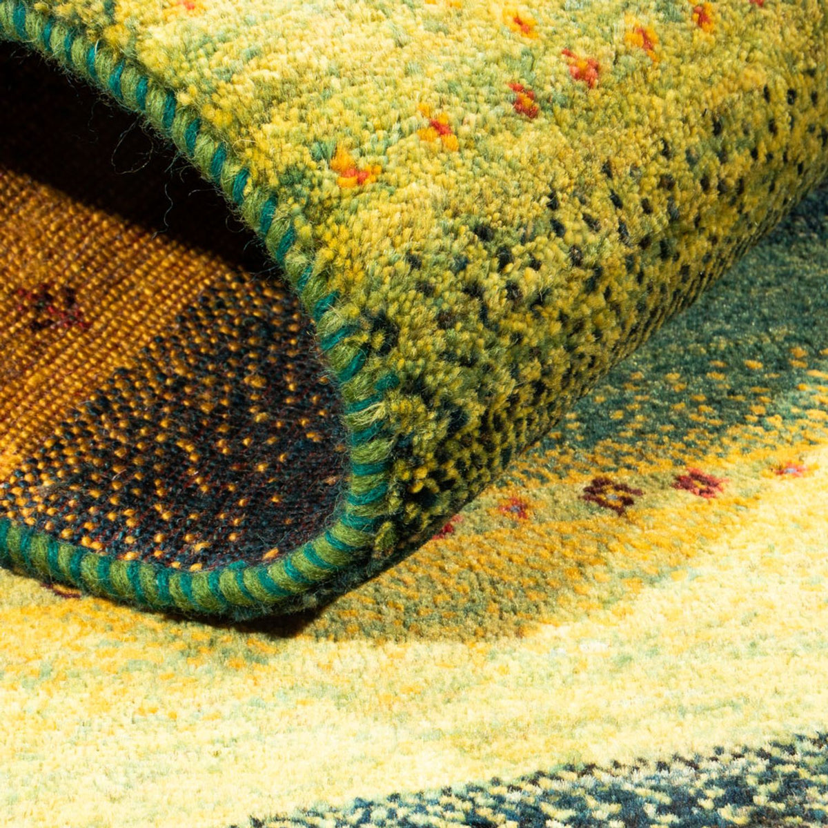 Tapis Gabbeh - Loribaft Persan - Royal - 133 x 82 cm - vert