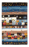 Tapis Loribaft Tapis 85x132cm - Perserteppich Wollteppich - Rectangle / Multicolore / 85 x 132 cm Rectangle