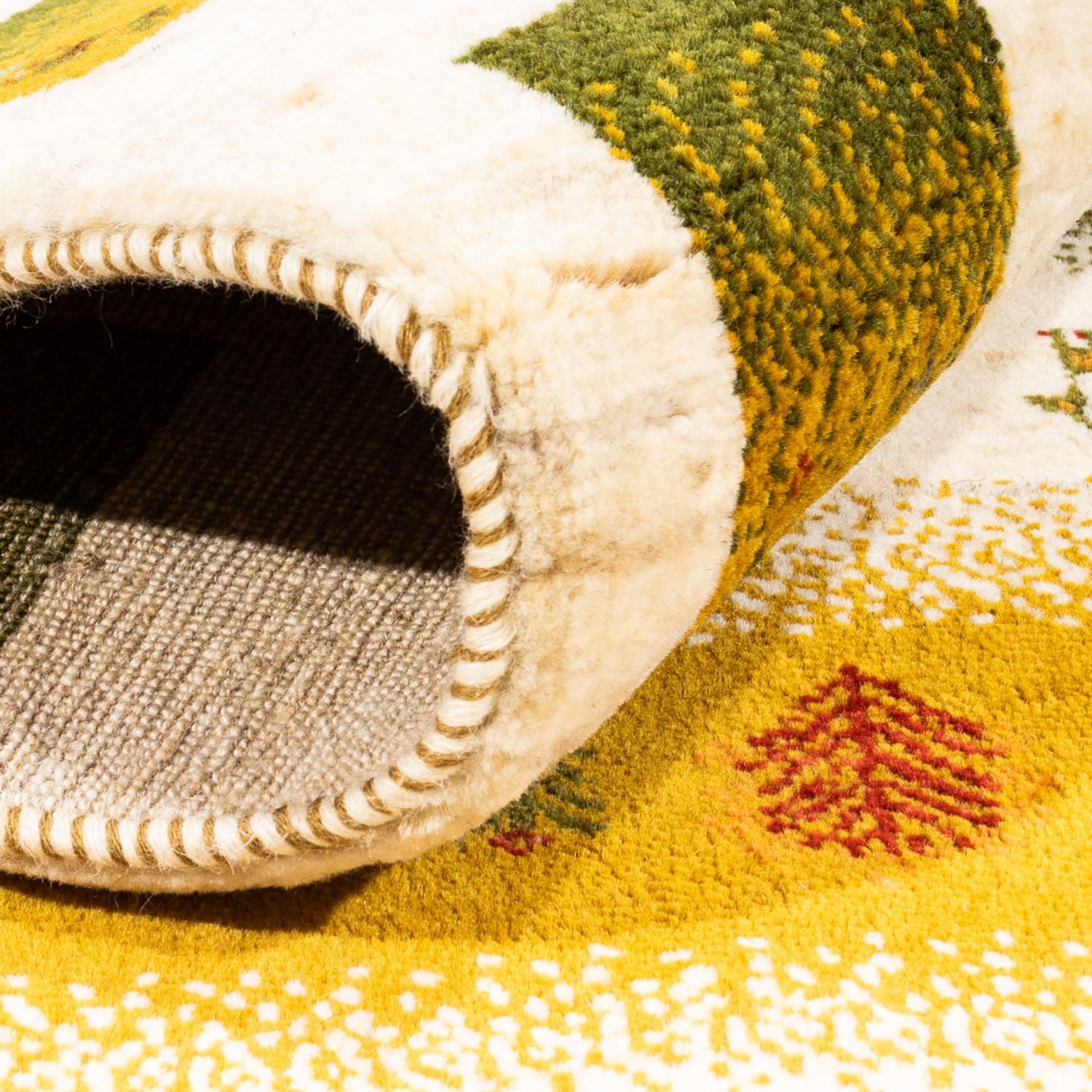 Tapis Gabbeh - Loribaft Persan - 203 x 158 cm - naturel