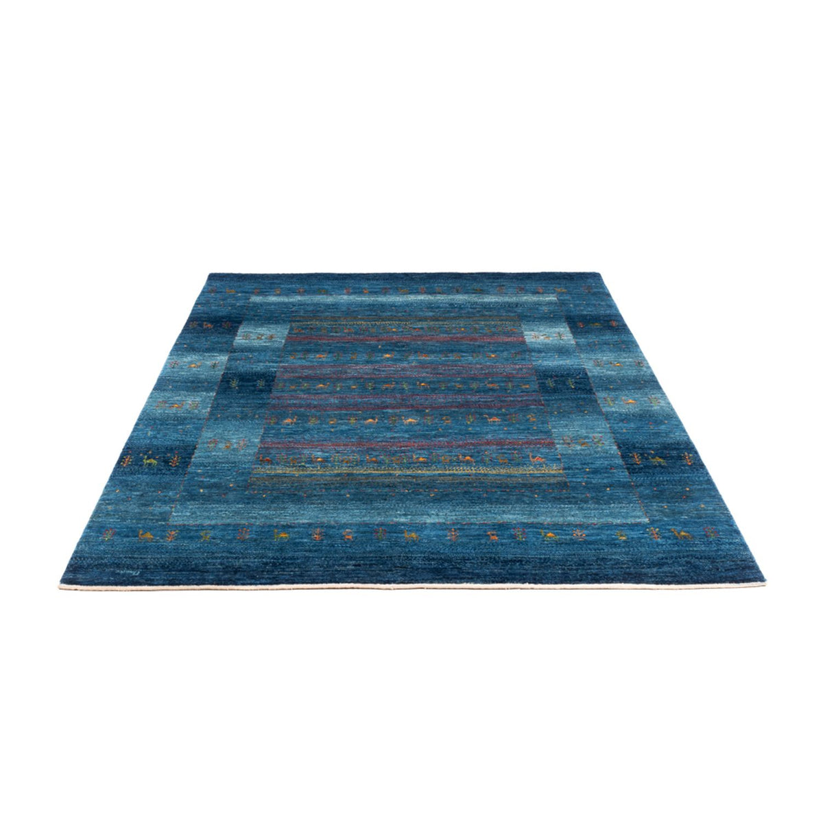 Tapis Gabbeh - Loribaft Persan - 200 x 147 cm - bleu