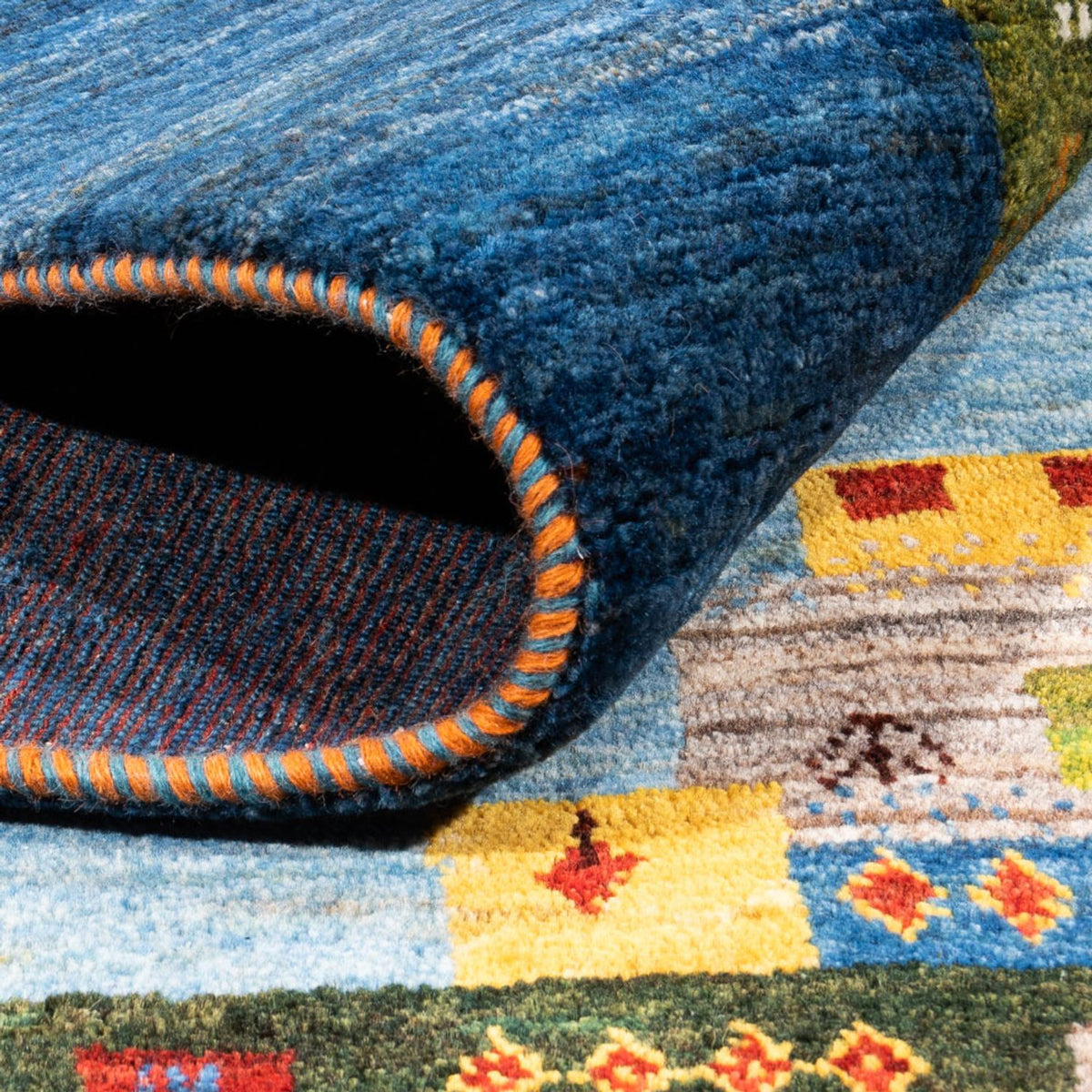 Tapis Gabbeh - Loribaft Persan - Royal - 192 x 159 cm - bleu