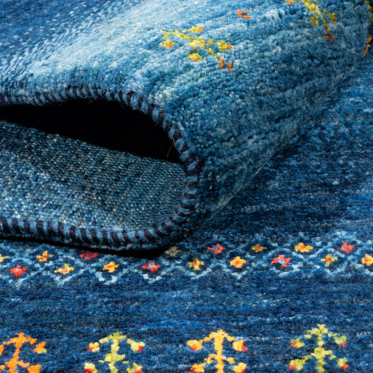 Tapis Gabbeh - Loribaft Persan - 207 x 157 cm - bleu