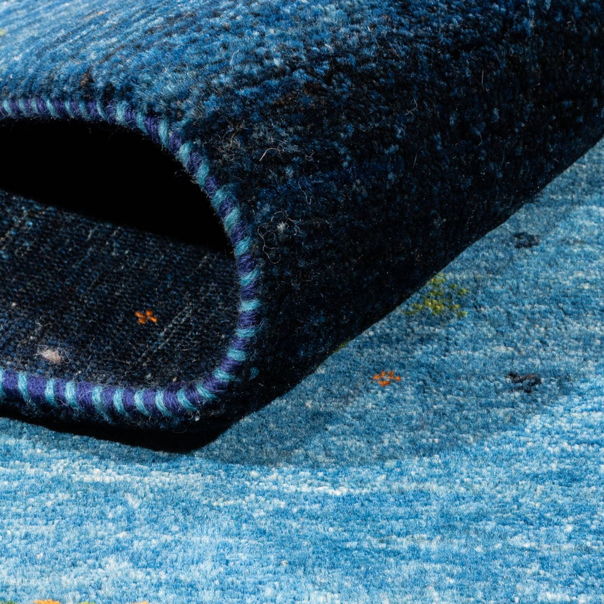 Tapis Gabbeh - Loribaft Persan - 209 x 152 cm - bleu