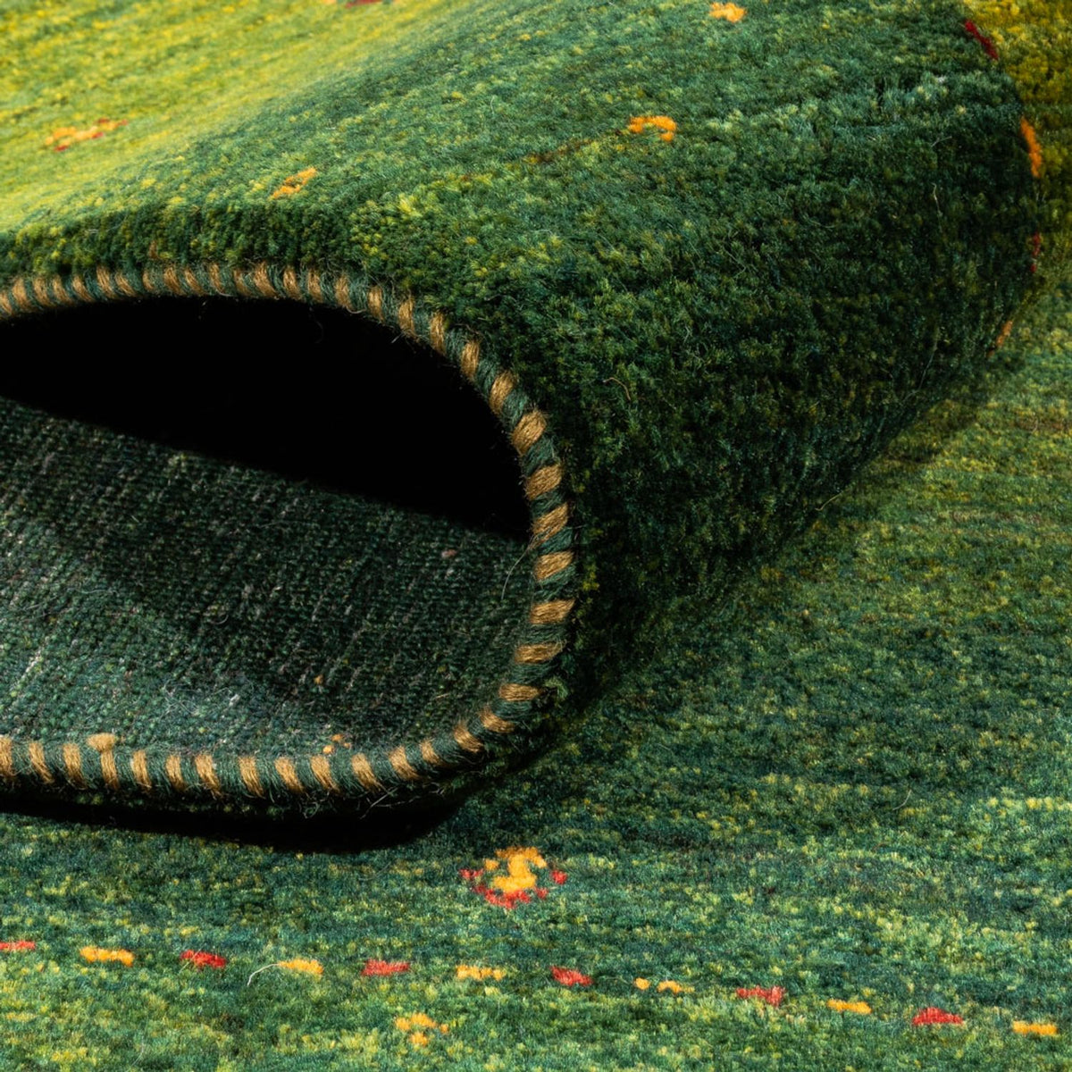 Tapis Gabbeh - Loribaft Persan - 198 x 146 cm - vert