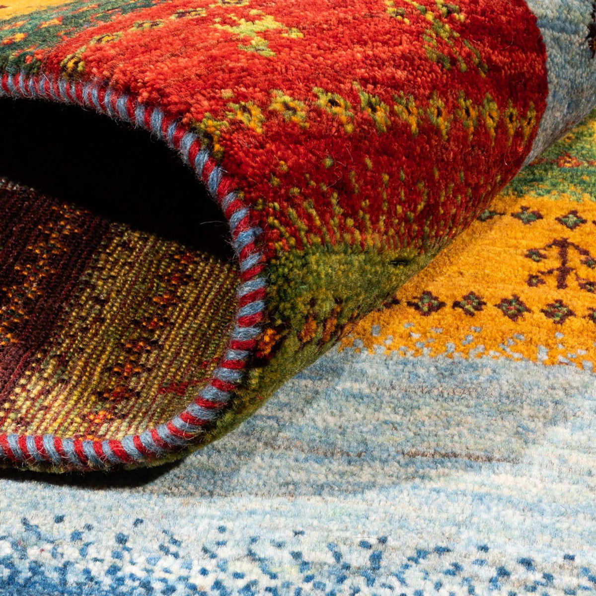 Tapis Gabbeh - Loribaft Persan - Royal - 190 x 147 cm - bleu