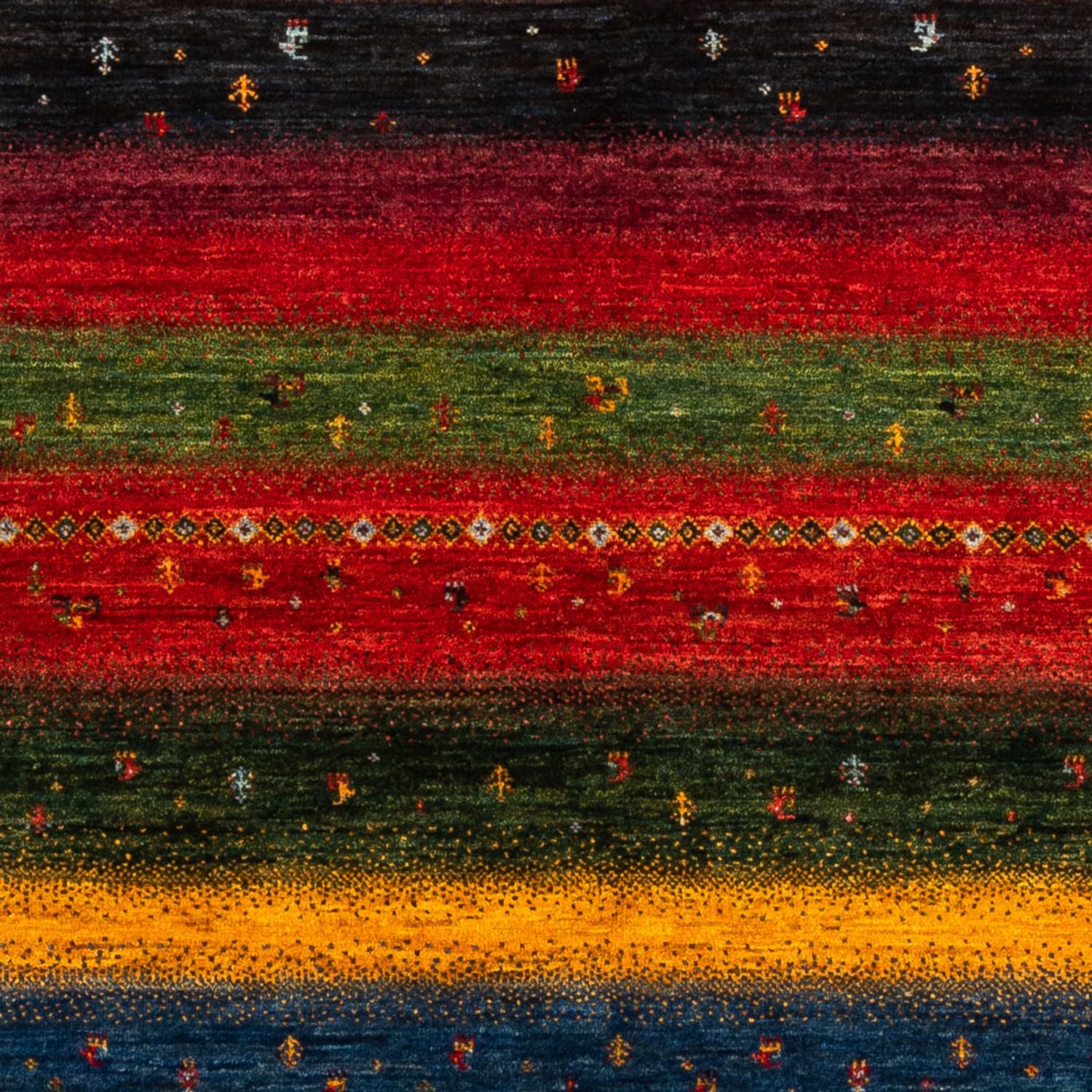 Tapis Gabbeh - Loribaft Persan - Royal - 210 x 148 cm - multicolore