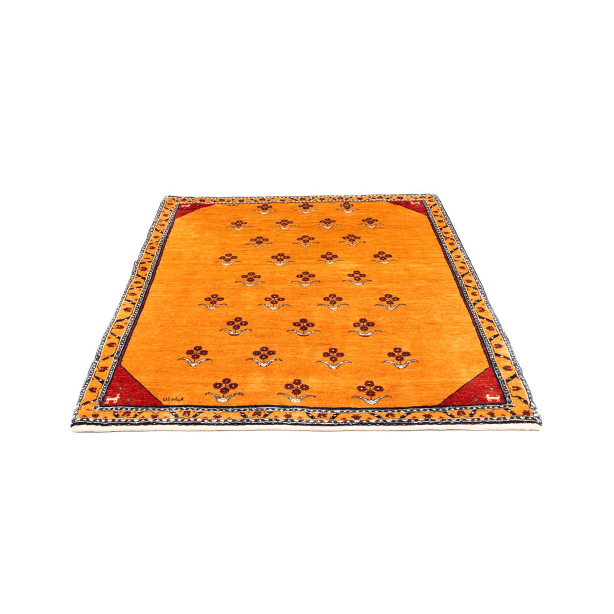 Tapis Gabbeh - Persan - 170 x 128 cm - or