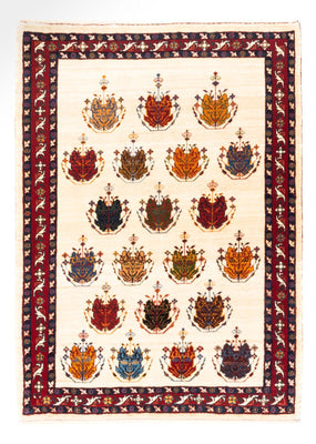 Tapis Gabbeh - Persan - 140 x 105 cm - crème