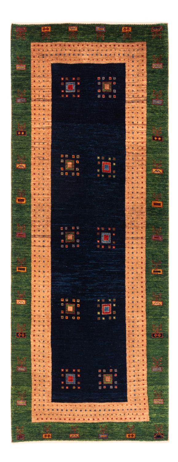 Tapis de couloir Tapis Gabbeh - Persan - 202 x 82 cm - bleu foncé