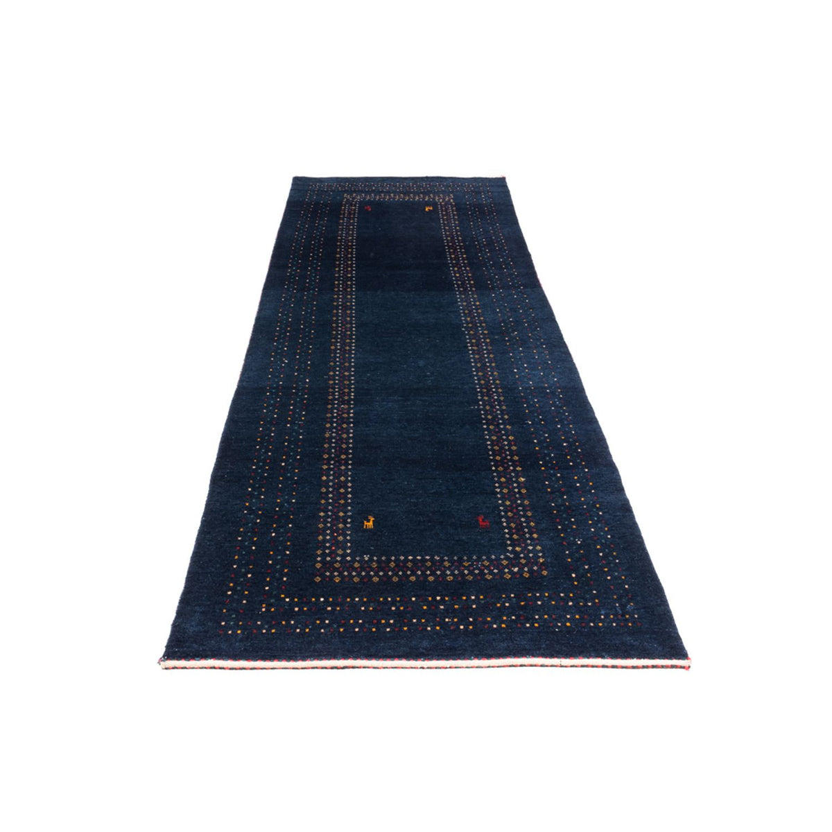 Tapis de couloir Tapis Gabbeh - Persan - 245 x 83 cm - bleu foncé