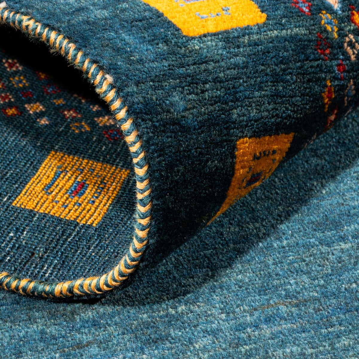 Tapis de couloir Tapis Gabbeh - Persan - 200 x 85 cm - bleu foncé