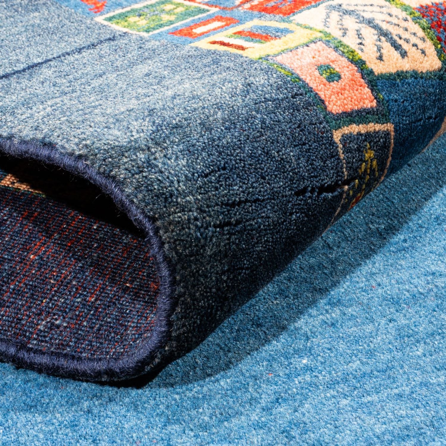 Tapis Gabbeh - Persan - 190 x 110 cm - bleu