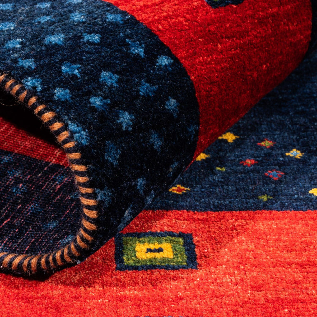 Tapis Gabbeh - Persan - 176 x 123 cm - bleu foncé