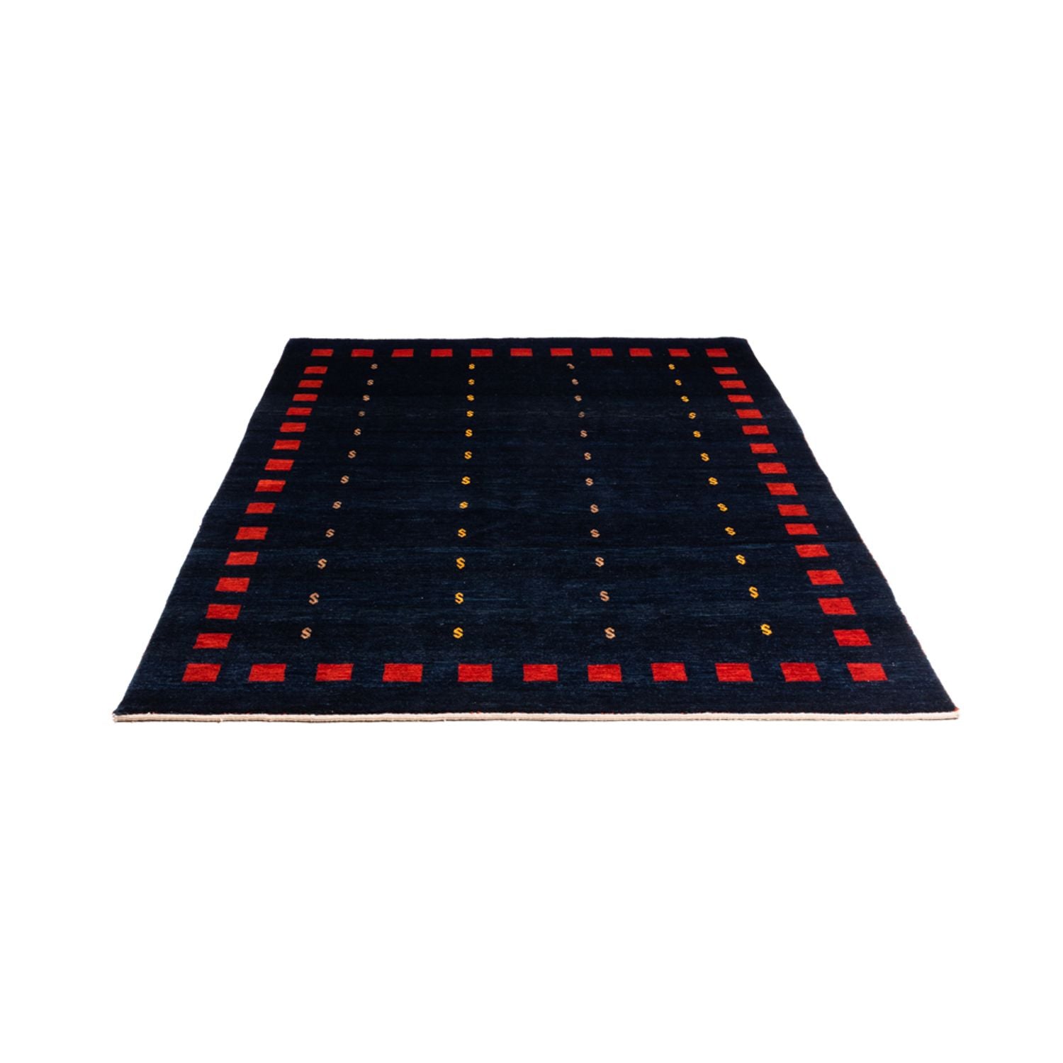 Tapis Gabbeh - Persan - 200 x 146 cm - bleu foncé
