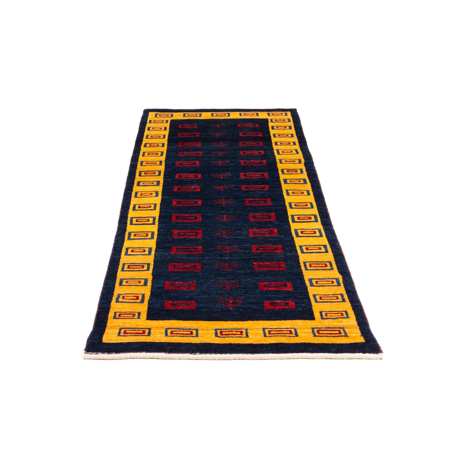 Tapis de couloir Tapis Gabbeh - Persan - 200 x 82 cm - bleu foncé