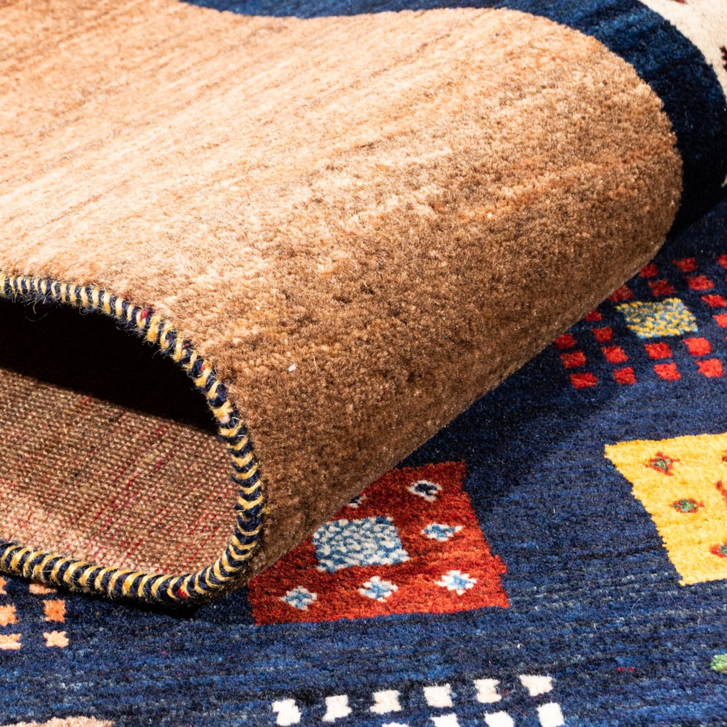 Tapis Gabbeh - Persan - 200 x 150 cm - bleu foncé