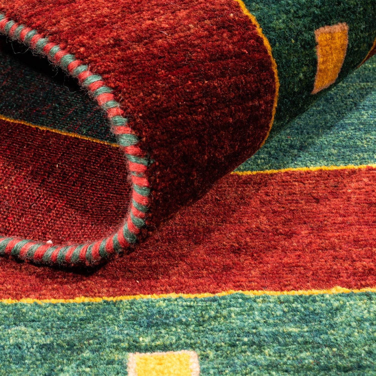 Tapis Gabbeh - Persan - 156 x 106 cm - vert