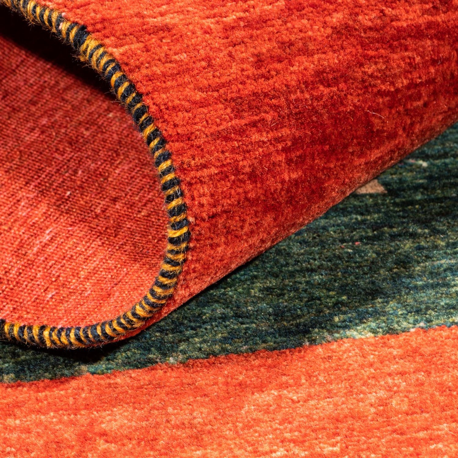Tapis Gabbeh - Persan - 165 x 103 cm - vert