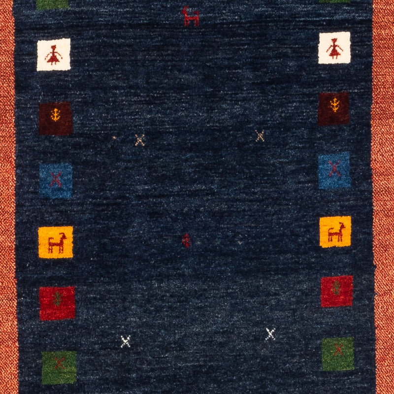Tapis de couloir Tapis Gabbeh - Persan - 236 x 85 cm - bleu foncé
