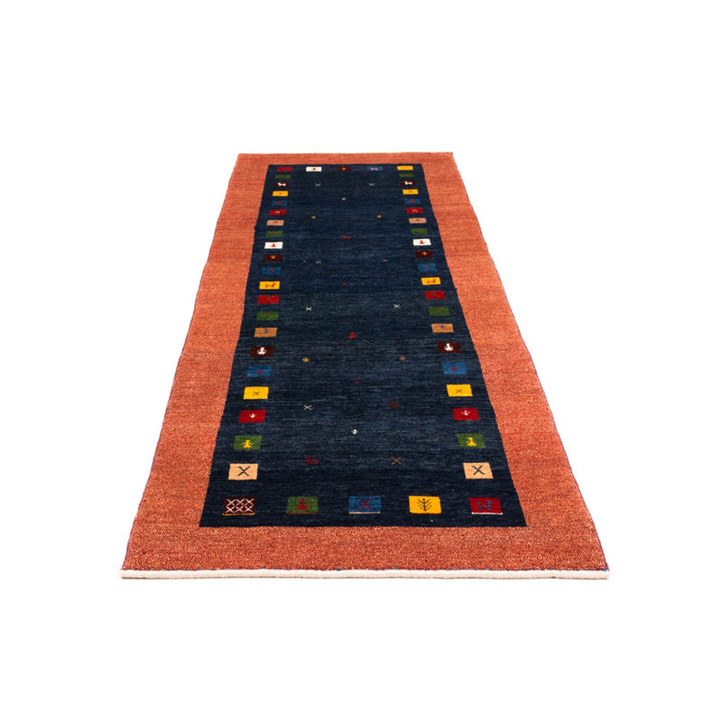 Tapis de couloir Tapis Gabbeh - Persan - 236 x 85 cm - bleu foncé