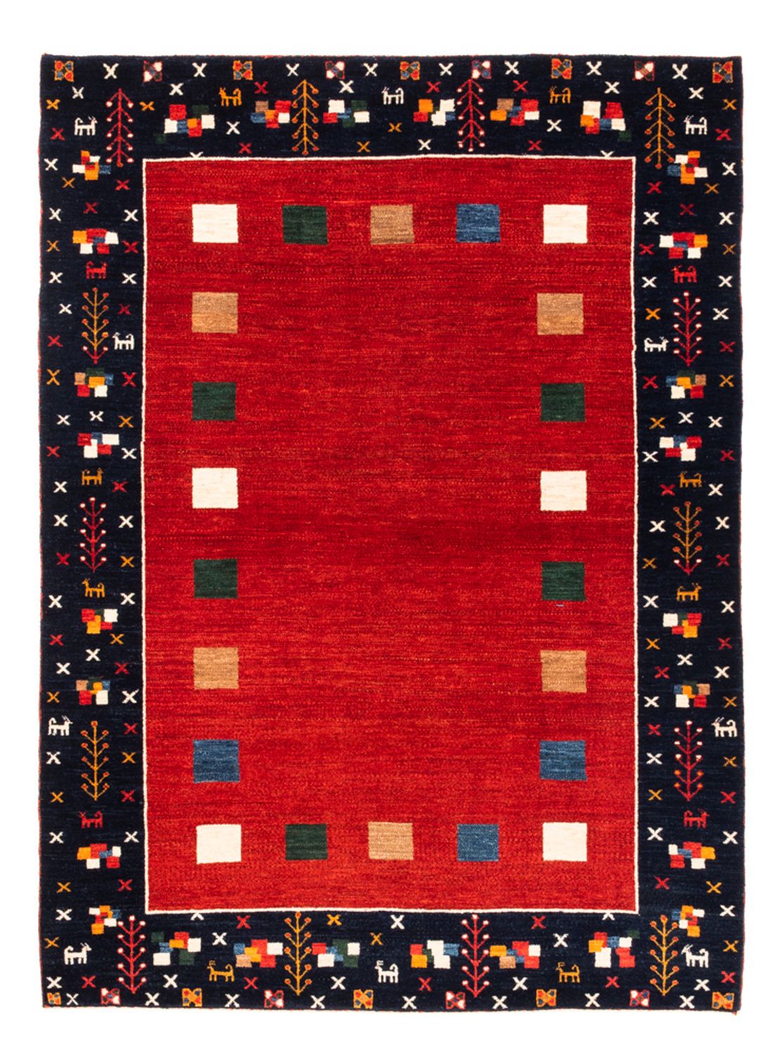 Tapis Gabbeh - Persan - 172 x 126 cm - rouge