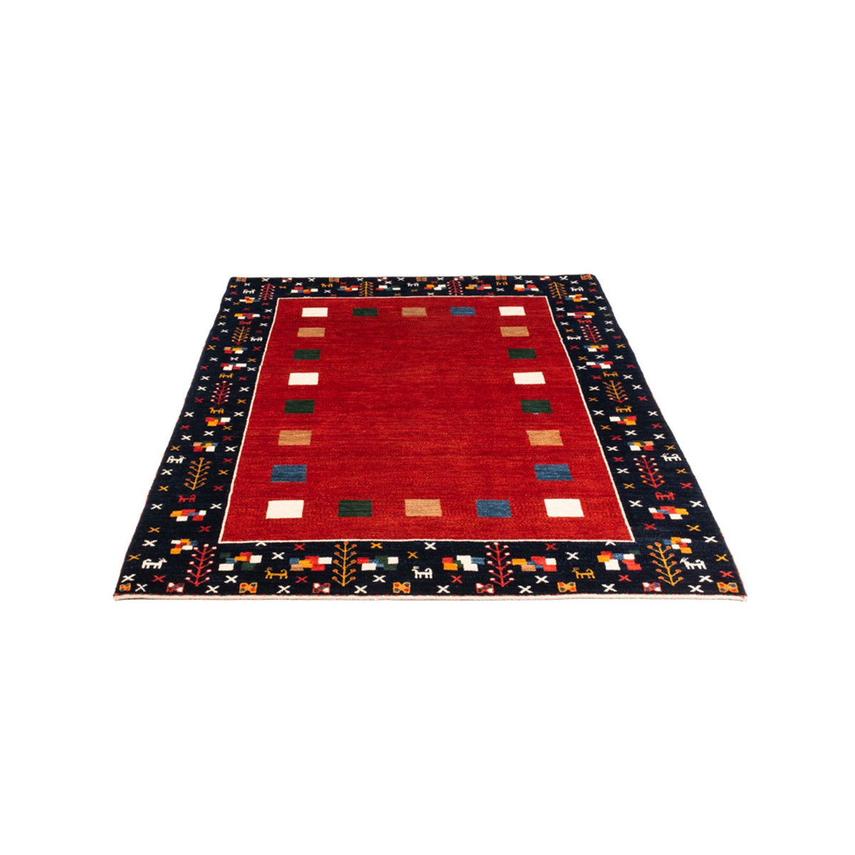 Tapis Gabbeh - Persan - 172 x 126 cm - rouge