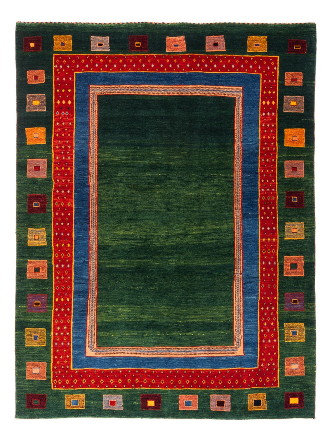 Tapis Gabbeh - Persan - 195 x 150 cm - vert