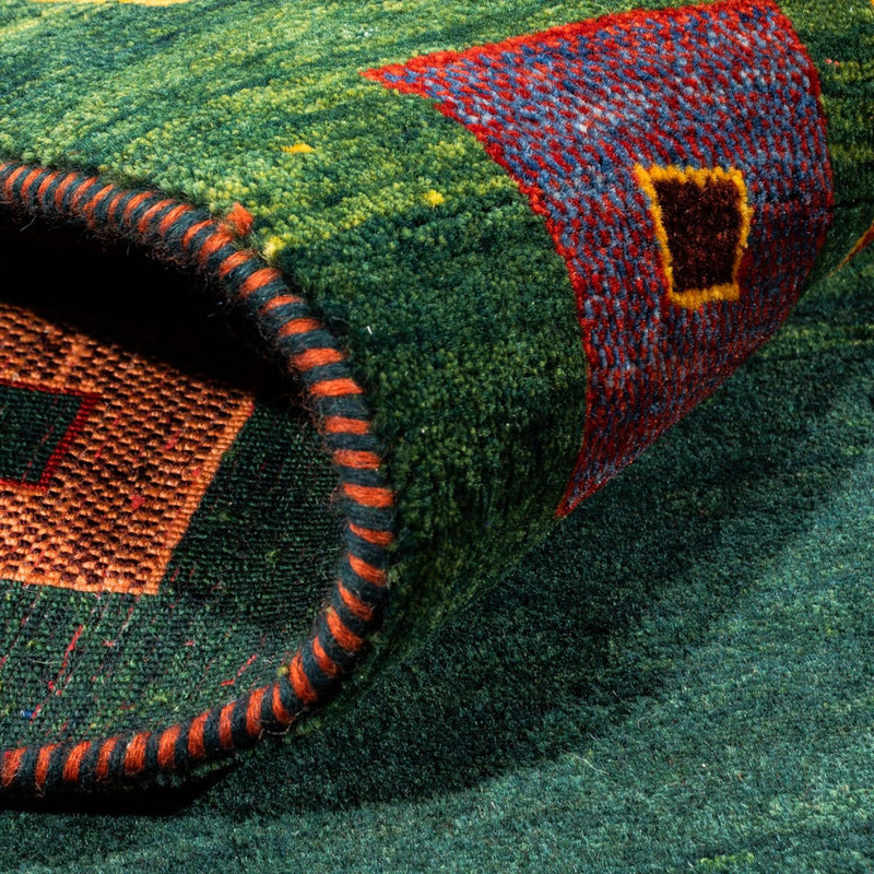 Tapis Gabbeh - Persan - 195 x 150 cm - vert