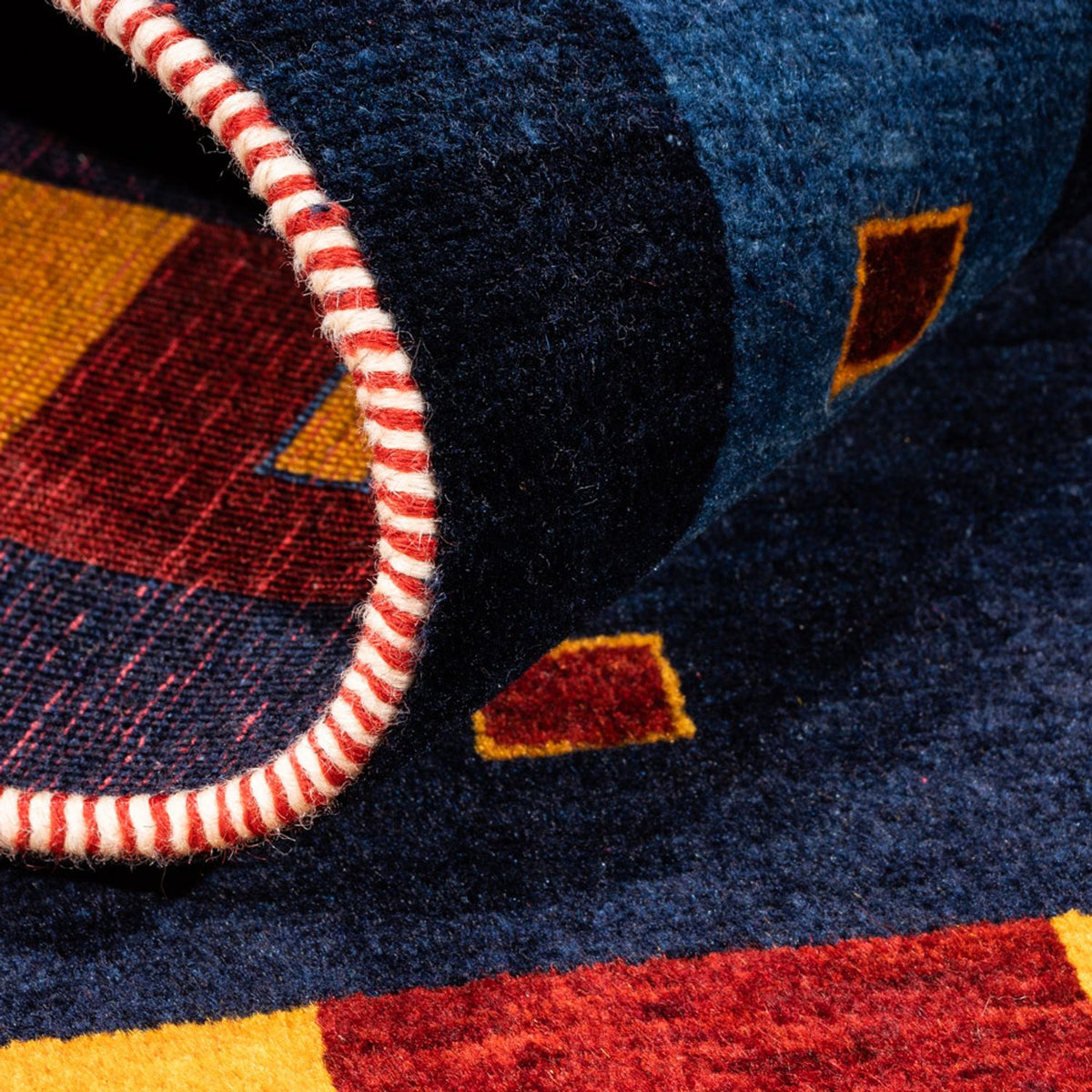 Tapis Gabbeh - Persan - 152 x 102 cm - bleu foncé