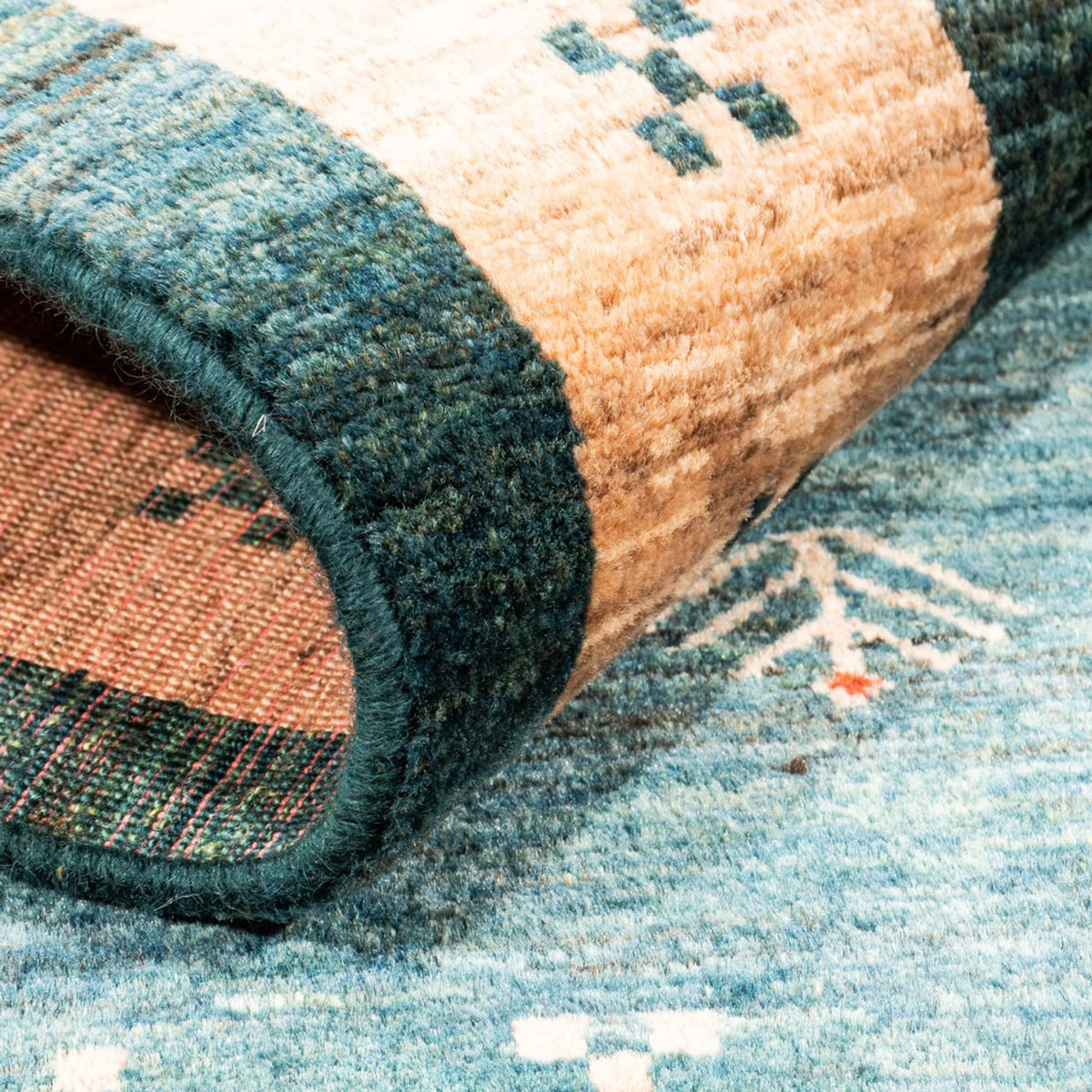 Tapis Gabbeh - Persan - 146 x 102 cm - vert