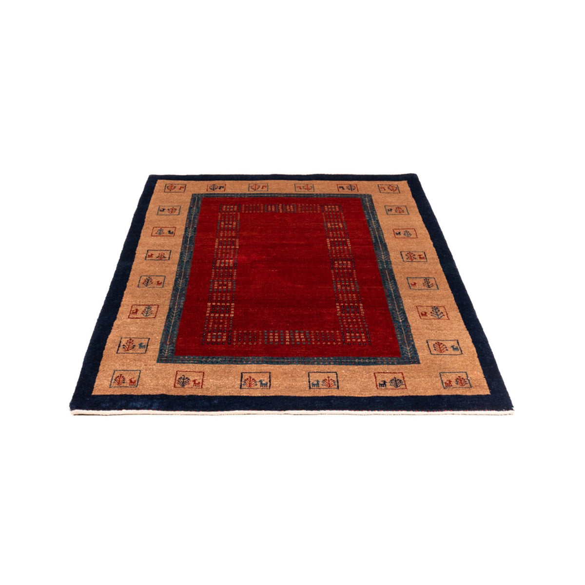 Tapis Gabbeh - Persan - 158 x 109 cm - rouge