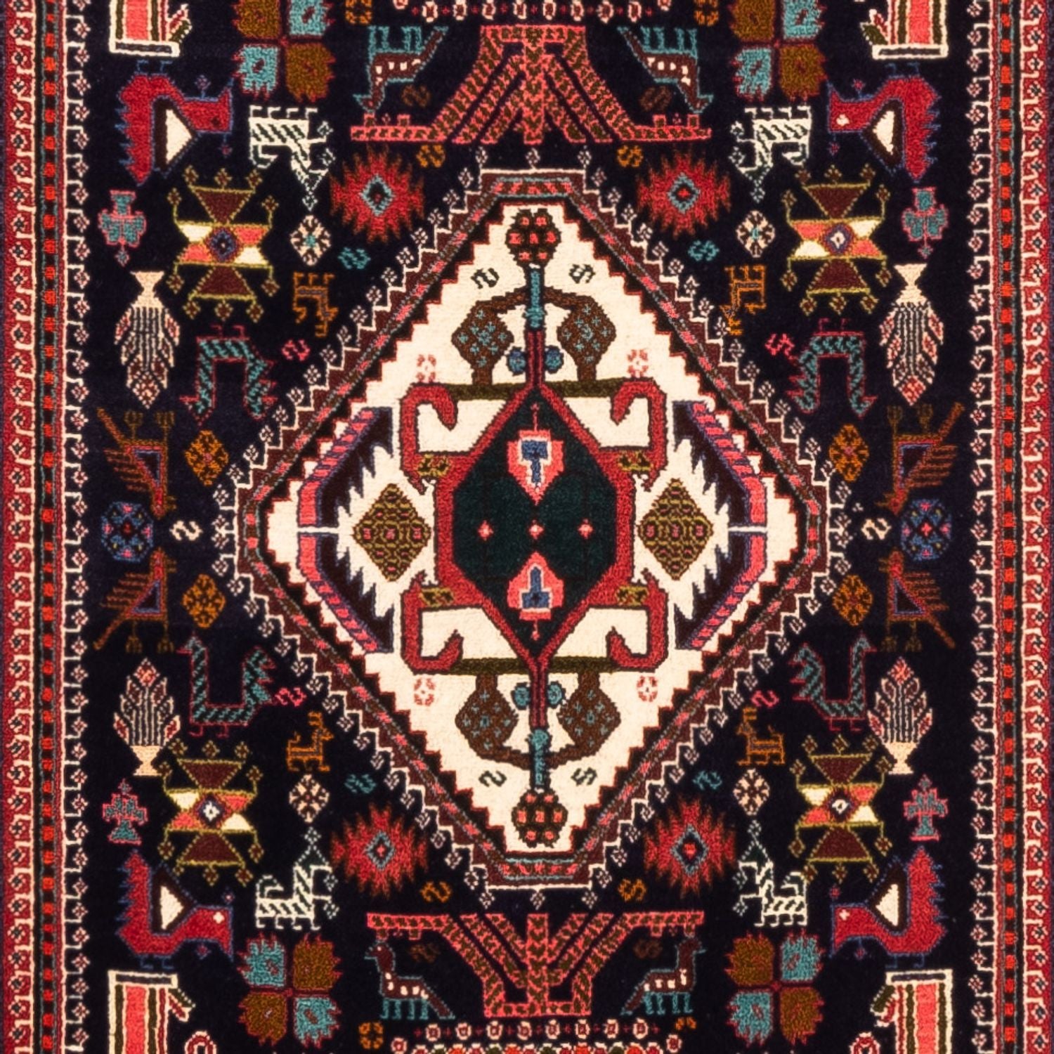 Tapis de couloir Tapis persan - Nomadic - 250 x 78 cm - bleu foncé