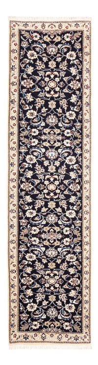 Tapis de couloir Tapis persan - Nain - 281 x 72 cm - bleu foncé
