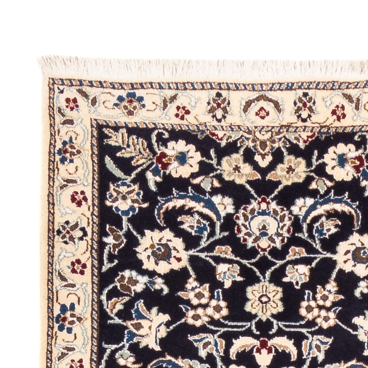 Tapis de couloir Tapis persan - Nain - 281 x 72 cm - bleu foncé