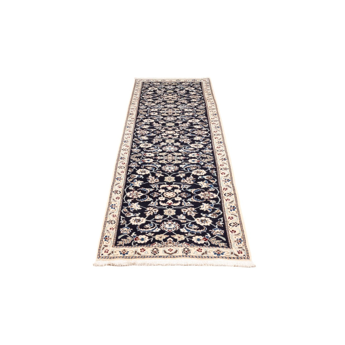 Tapis de couloir Tapis persan - Nain - 281 x 72 cm - bleu foncé