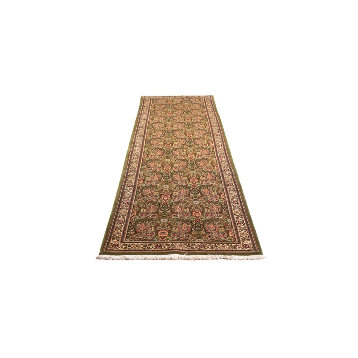 Tapis de couloir Tapis persan - Ghom - 295 x 80 cm - vert