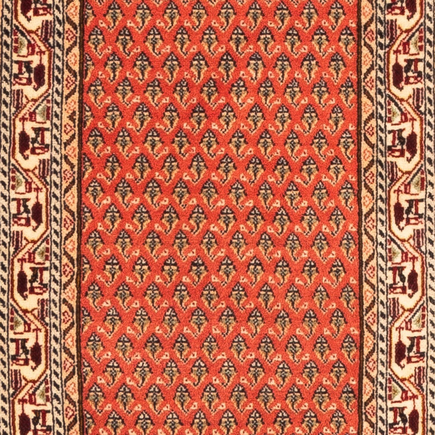 Tapis de couloir Tapis persan - Mir - 348 x 63 cm - rouge