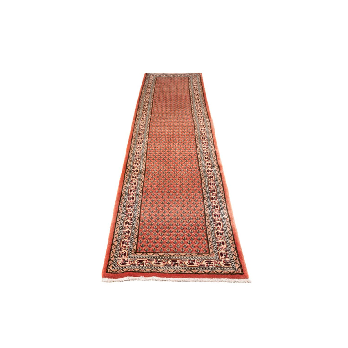 Tapis de couloir Tapis persan - Mir - 348 x 63 cm - rouge