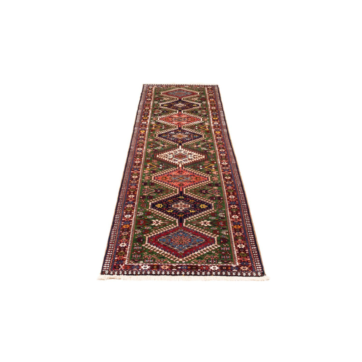 Tapis de couloir Tapis persan - Nomadic - 283 x 74 cm - vert