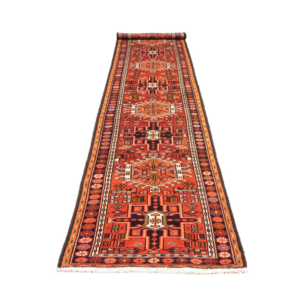 Tapis de couloir Tapis persan - Nomadic - 400 x 70 cm - rouge