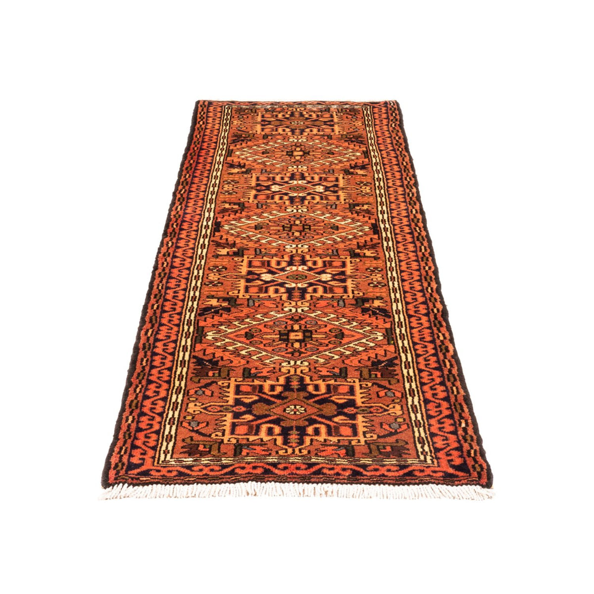 Tapis de couloir Tapis persan - Nomadic - 196 x 64 cm - rouge