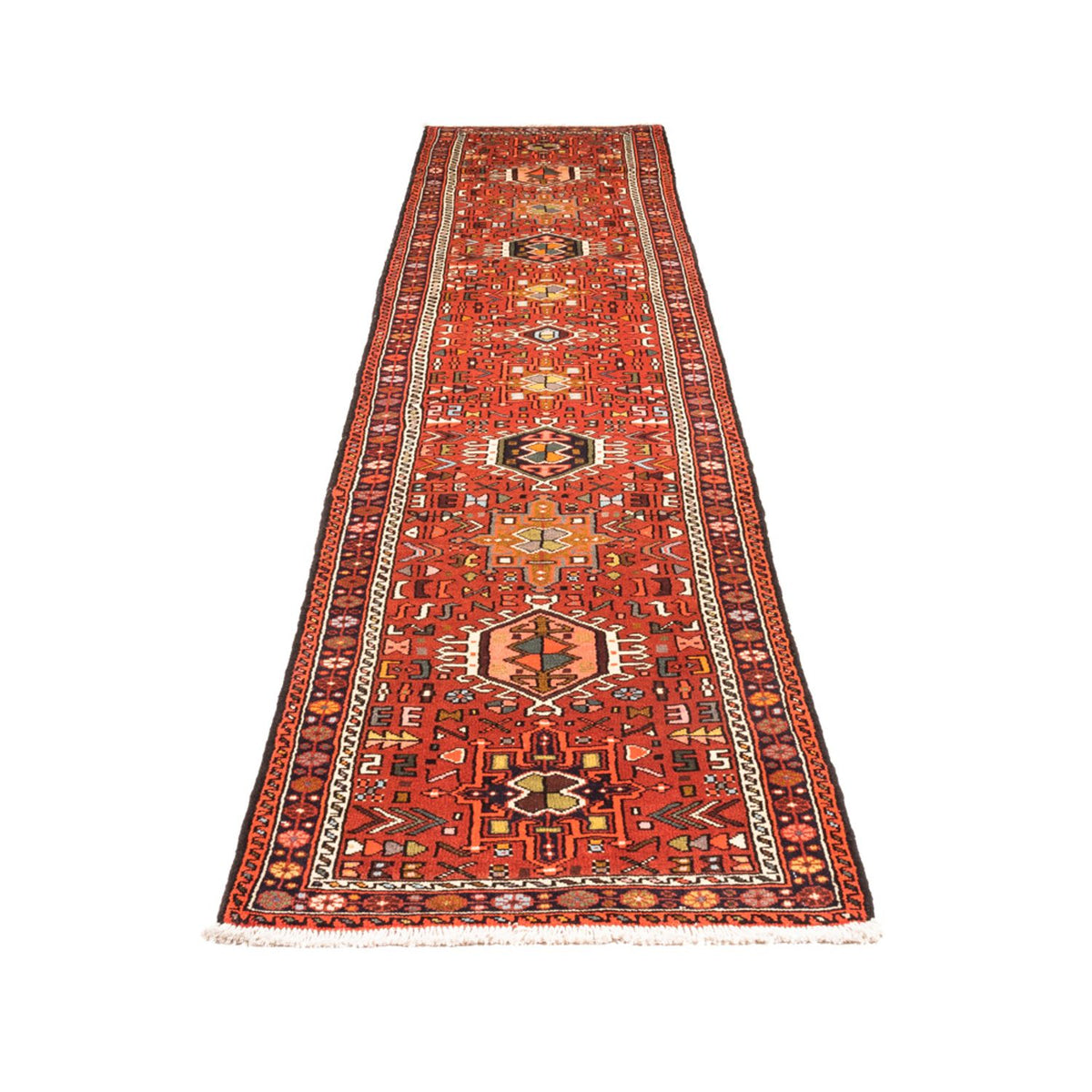 Tapis de couloir Tapis persan - Nomadic - 374 x 76 cm - rouge