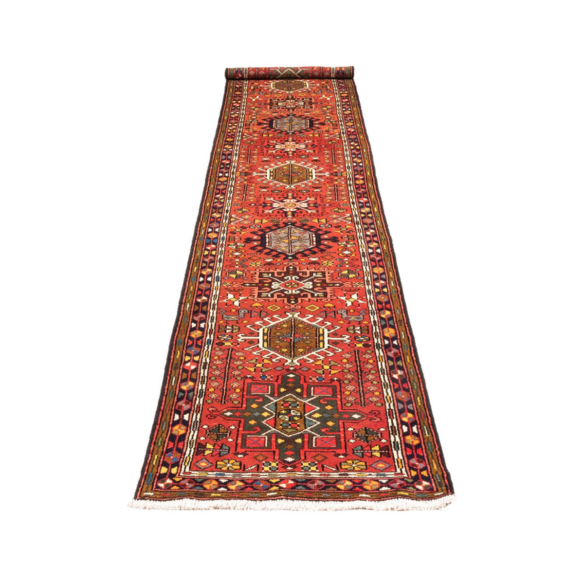 Tapis de couloir Tapis persan - Nomadic - 390 x 70 cm - rouge