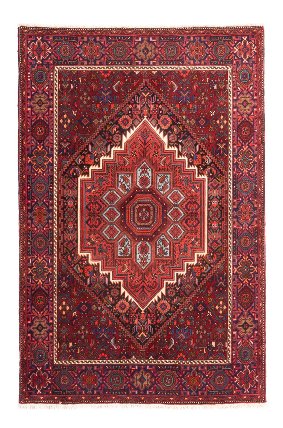 Tapis persan - Nomadic - 153 x 101 cm - rouge foncé