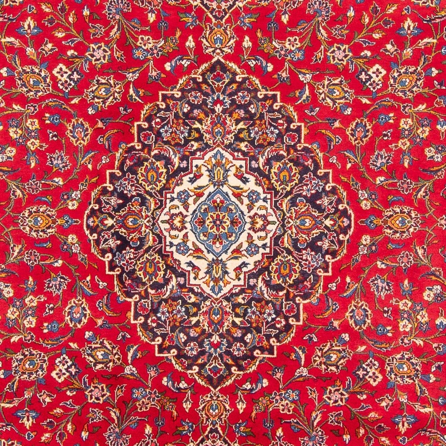 Tapis persan - Keshan carré  - 254 x 246 cm - rouge