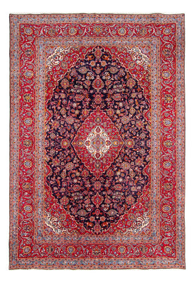 Tapis persan - Keshan - 353 x 246 cm - bleu foncé