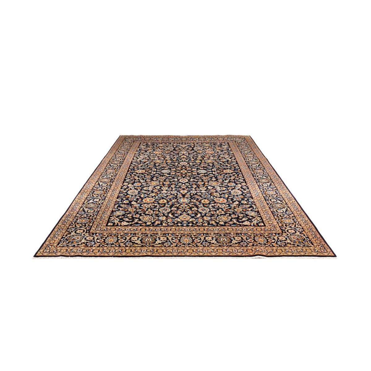 Tapis persan - Keshan - 369 x 267 cm - bleu foncé