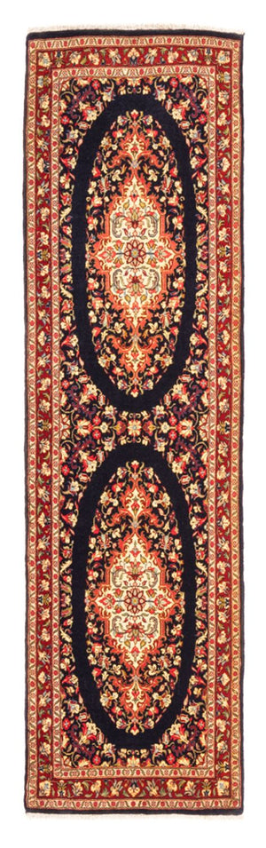 Tapis de couloir Tapis persan - Ghom - 217 x 63 cm - bleu foncé