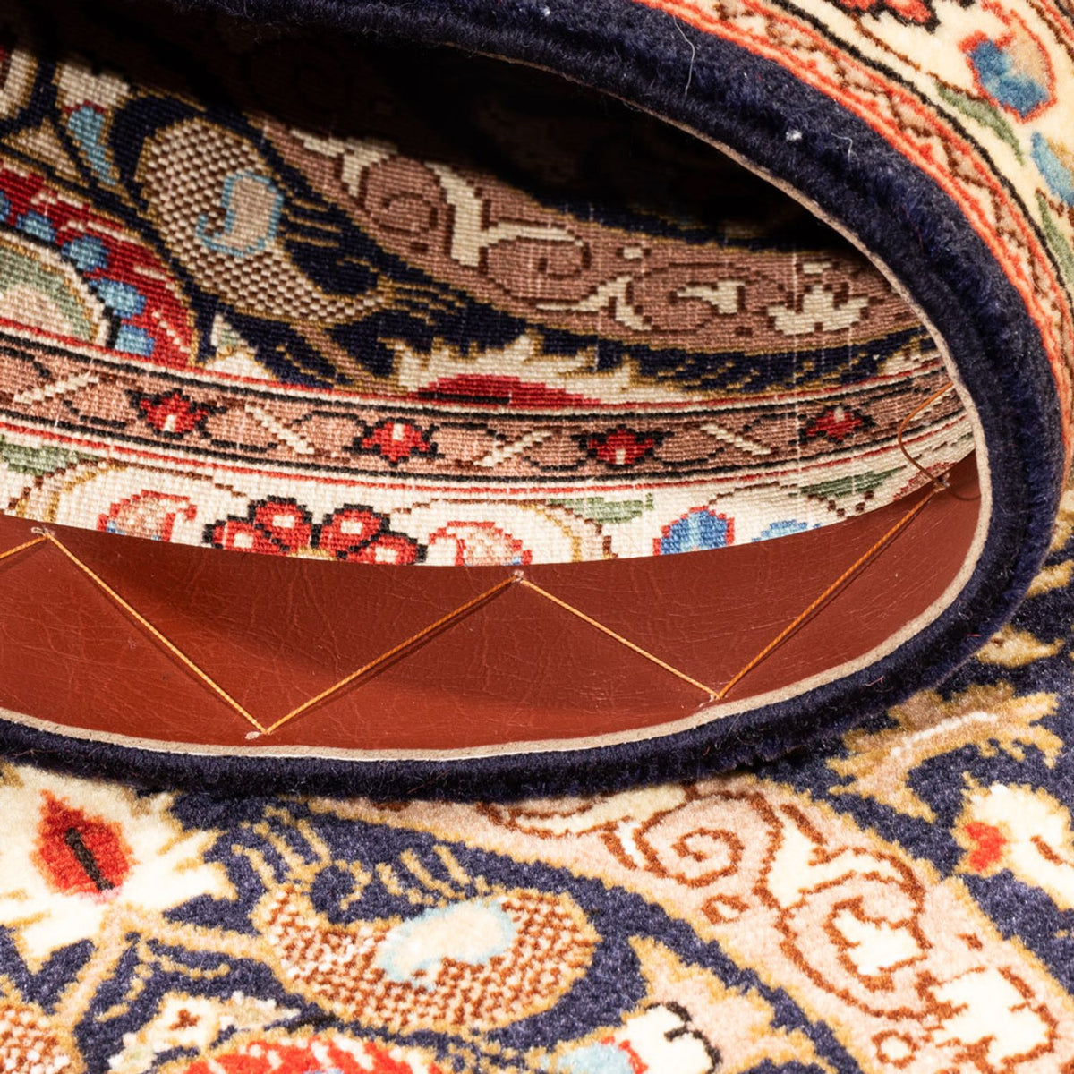 Tapis de couloir Tapis persan - Ghom - 160 x 53 cm - bleu foncé