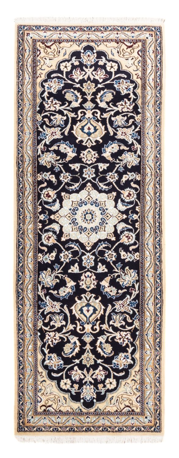 Tapis de couloir Tapis persan - Nain - 190 x 68 cm - bleu foncé